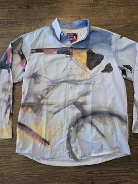 KidSuper SS23 Abstract Painted Button-Up Shirt XL
